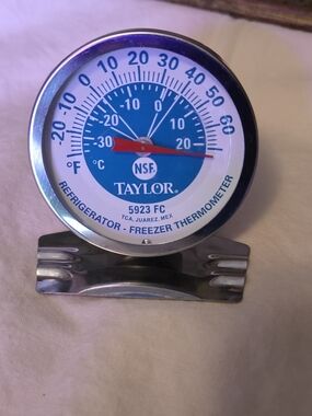 Taylor Refrigerator / Freezer Thermometer - Blue Dial